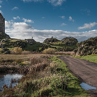 Buy canvas prints of Scottish Tower and lake by George Cairns