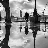 Buy canvas prints of Rainy London  by the Thames by George Cairns