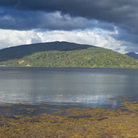 Buy canvas prints of Panorama of Inveraray coast in Scotland by George Cairns
