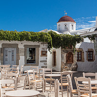 Buy canvas prints of Greek cafe in Chora by George Cairns