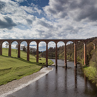 Buy canvas prints of Leaderfoot Viaduct spanning the river Tweed in the by George Cairns
