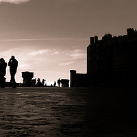 Buy canvas prints of Edinburgh Castle at dusk by George Cairns