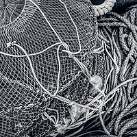 Buy canvas prints of Pot and Rope in Mono by Janette Hill