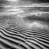 Buy canvas prints of Sand patterns in Mono by Janette Hill