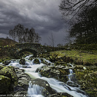 Buy canvas prints of Tranquil Waters Beneath Ashness Bridge by John Carson