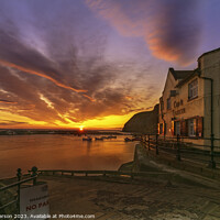Buy canvas prints of Staithes Sunrise  by John Carson