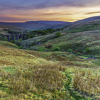Buy canvas prints of  Sunrise at Dent Head Viaduct by John Carson