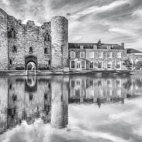 Buy canvas prints of Tonbridge Castle Reflections 2 (black and white) by Wayne Lytton
