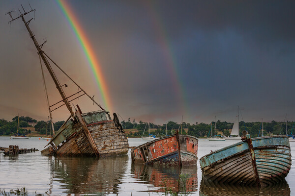 Serene Pin Mill Rainbow Picture Board by Kevin Snelling