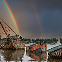 Buy canvas prints of Serene Pin Mill Rainbow by Kevin Snelling