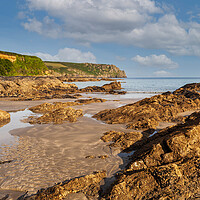 Buy canvas prints of A rocky beach at pendower cornwall by Kevin Snelling