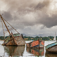 Buy canvas prints of The Haunting Beauty of Pin Mill Boat Graveyard by Kevin Snelling