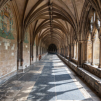 Buy canvas prints of Tranquility in Norwich Cathedral Cloister by Kevin Snelling