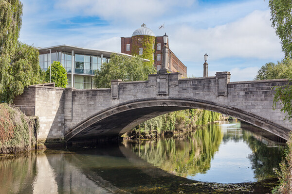 The River Wensum And Whitefriars Bridge In Norwich Picture Board by Kevin Snelling
