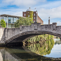 Buy canvas prints of The River Wensum And Whitefriars Bridge In Norwich by Kevin Snelling