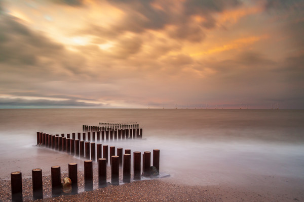 Dusk on the Suffolk Coast Picture Board by Kevin Snelling