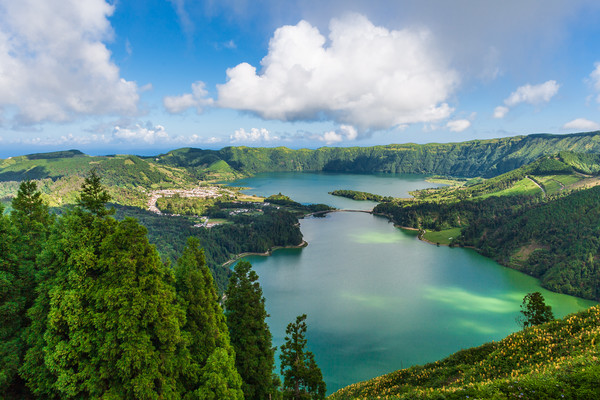 Majestic Twin Lakes of Sete Cidades Picture Board by Kevin Snelling