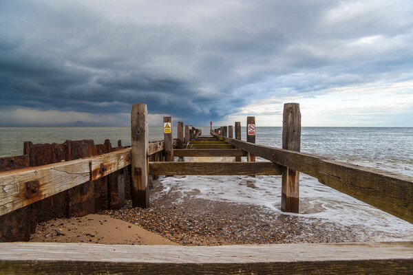 Storm clouds Lowestoft Picture Board by Kevin Snelling