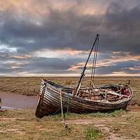 Buy canvas prints of Old Boat at Thornham Staithe by Kevin Snelling