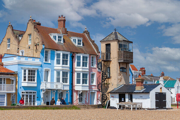 Aldeburgh Seafront South Lookout Picture Board by Kevin Snelling