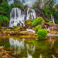 Buy canvas prints of Majestic Kravice Waterfall by Kevin Snelling