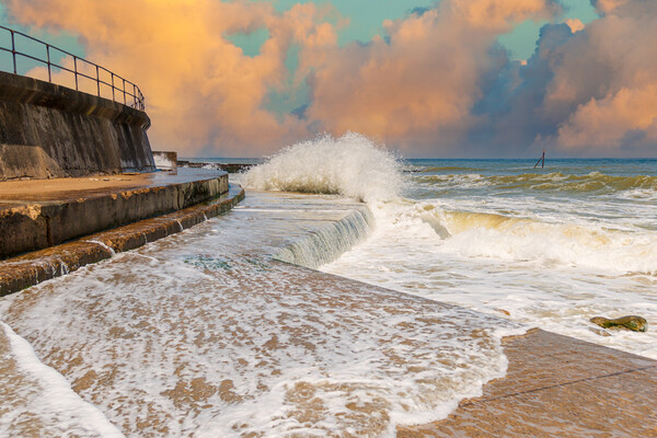 Majestic Waves of Mundesley Picture Board by Kevin Snelling