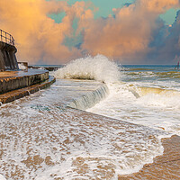 Buy canvas prints of Majestic Waves of Mundesley by Kevin Snelling