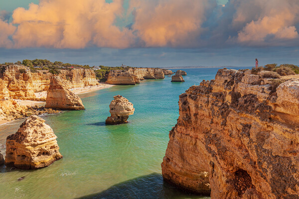 Majestic Cliffs Overlooking Marinha Beach Picture Board by Kevin Snelling