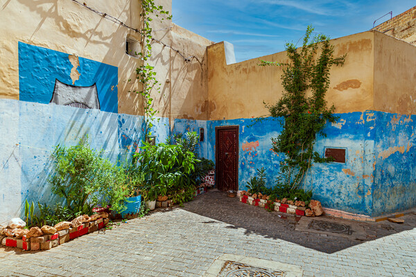 Vibrant Blue Moroccan Medina Picture Board by Kevin Snelling