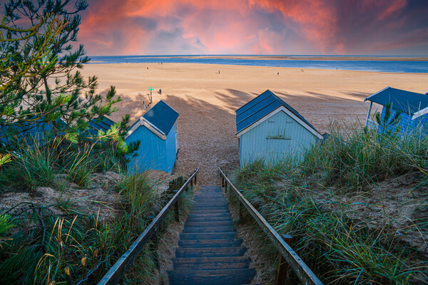steps to the beach wells next the sea Picture Board by Kevin Snelling