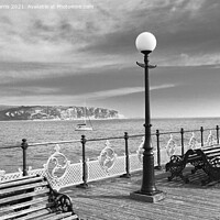 Buy canvas prints of Swanage Pier and Ballard Down by Chris Harris