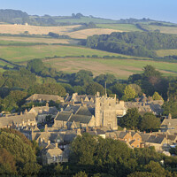 Buy canvas prints of St Edwards and Corfe Castle village by Chris Harris