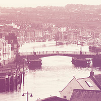 Buy canvas prints of Whitby and River Esk - Retro finish by Chris Harris