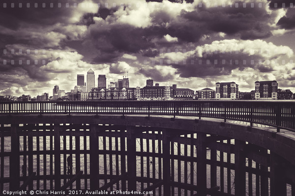 Canary Wharf skyline Picture Board by Chris Harris