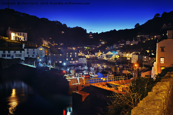 Polperro by night Picture Board by Chris Harris