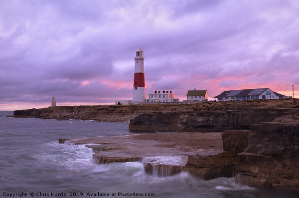 Portland Bill lighthouse at sunset Picture Board by Chris Harris