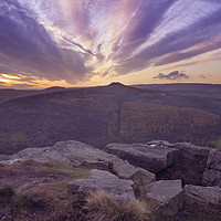 Buy canvas prints of Win Hill at sunset, Peak District by Chris Harris