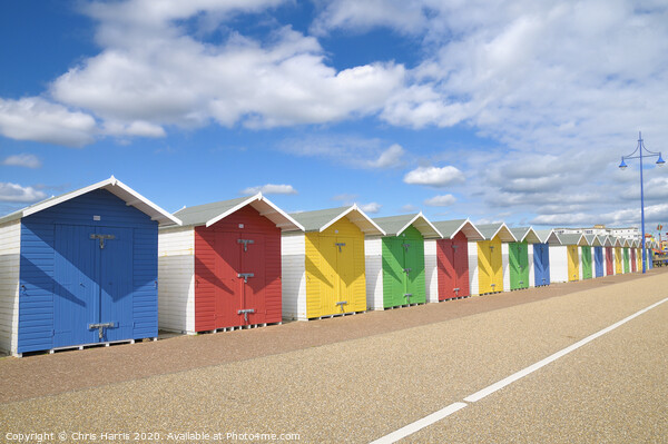 Beach huts in Eastbourne Canvas Print by Chris Harris