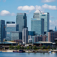 Buy canvas prints of Canary Wharf Cityscape on the Isle of Dogs by Will Elliott