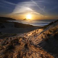 Buy canvas prints of Holywell Bay by john vince