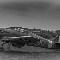 Buy canvas prints of Hawker Hurricane with Spitfire flypast by Tom Dolezal