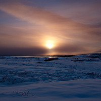 Buy canvas prints of Icelandic winter sun by Tom Dolezal