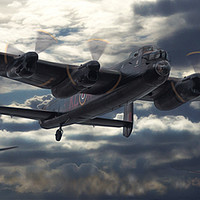 Buy canvas prints of Lancaster bombers returning. by Tom Dolezal