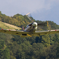Buy canvas prints of Spitfire BM597 take-off, piloted by Charlie Brown. by Tom Dolezal