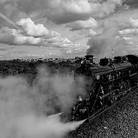 Buy canvas prints of Dr Syn steam train BW by Tom Dolezal