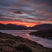 Buy canvas prints of Red Highland sunrise by Tom Dolezal