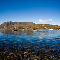 Buy canvas prints of Yachts moored at Loch Canaird by Tom Dolezal