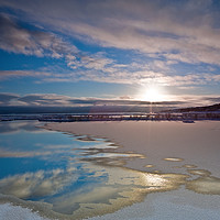 Buy canvas prints of Icelandic winter sun by Tom Dolezal