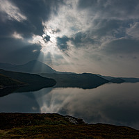 Buy canvas prints of Quinag sunrays  by Tom Dolezal