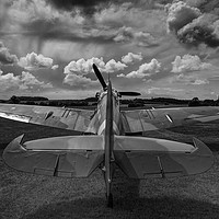 Buy canvas prints of Spitfire sky mono by Tom Dolezal